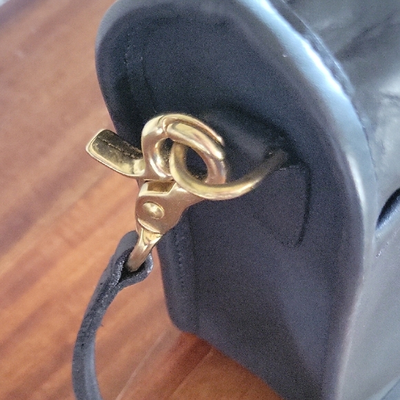 Coach Vintage Black Leather Embossed Bag